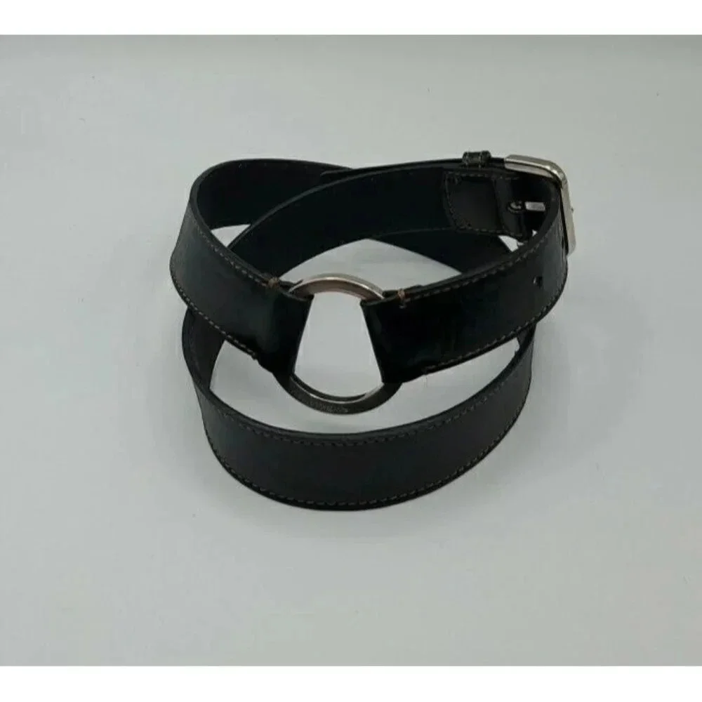 Francesco Biasia Women's Black Genuine Leather Belt Size Med Made in Italy - Picture 2 of 9